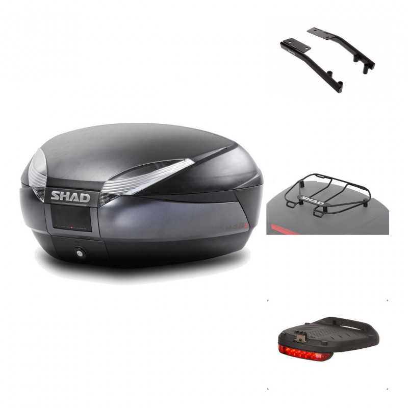 SHAD Baul trasero + herraje montaje accesorios SH48 DARK GREY PREMIUM KIT-189935