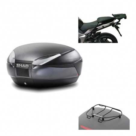 SHAD Baul trasero + herraje montaje parrilla portabultos superior SH48 DARK GREY PREMIUM KIT-189638