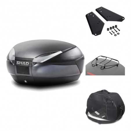 SHAD Baul trasero + herraje montaje accesorios SH48 DARK GREY PREMIUM KIT-189840