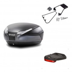 SHAD Baul trasero + herraje montaje luz de freno SH48 DARK GREY PREMIUM KIT-189739