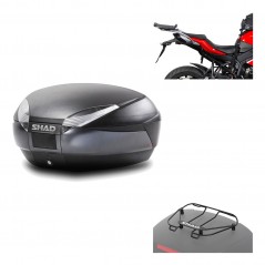 SHAD Baul trasero + herraje montaje parrilla portabultos superior SH48 DARK GREY PREMIUM KIT-190086