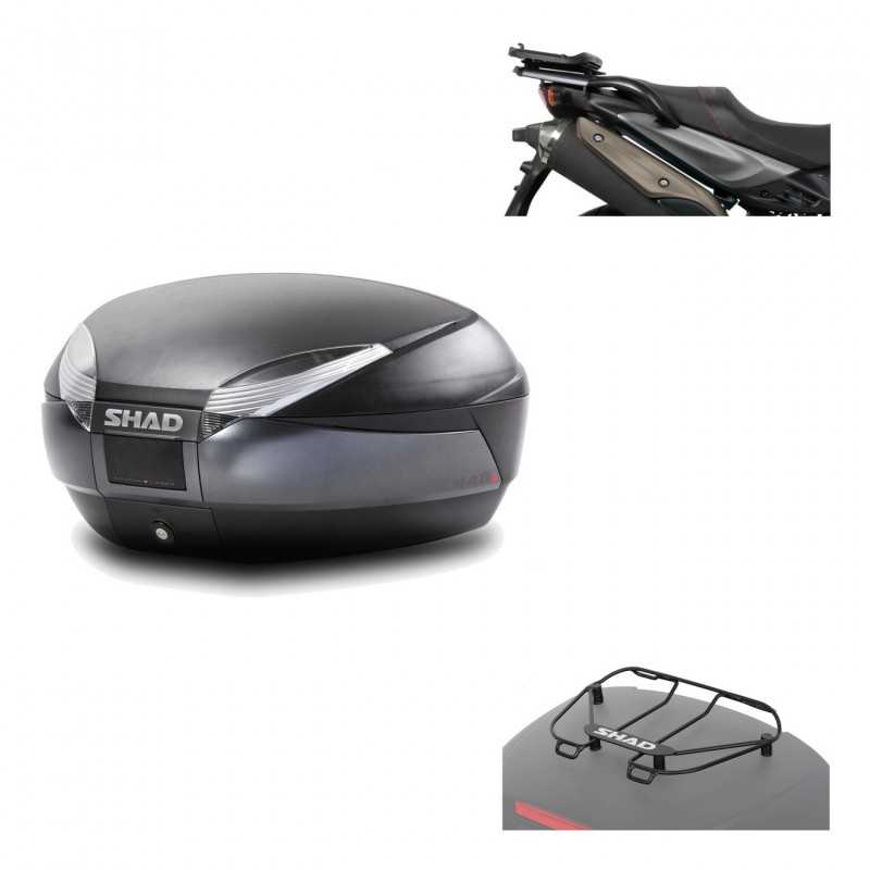 SHAD Baul trasero + herraje montaje parrilla portabultos superior SH48 DARK GREY PREMIUM KIT-189790