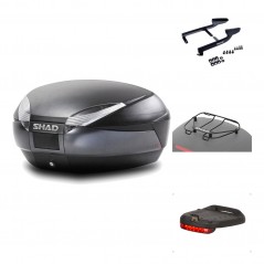 SHAD Baul trasero + herraje montaje accesorios SH48 DARK GREY PREMIUM KIT-190039