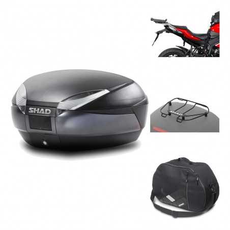 SHAD Baul trasero + herraje montaje accesorios SH48 DARK GREY PREMIUM KIT-190088