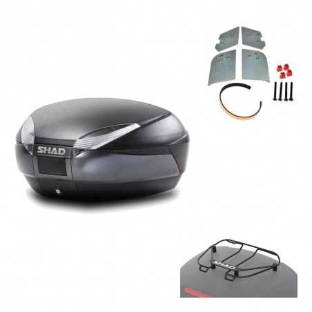 SHAD Baul trasero + herraje montaje parrilla portabultos superior SH48 DARK GREY PREMIUM KIT-189894