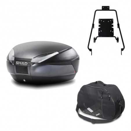 SHAD Baul trasero + herraje montaje bolsa interna SH48 DARK GREY PREMIUM KIT-189940