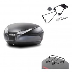 SHAD Baul trasero + herraje montaje parrilla portabultos superior SH48 DARK GREY PREMIUM KIT-189742