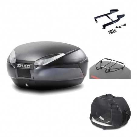 SHAD Baul trasero + herraje montaje accesorios SH48 DARK GREY PREMIUM KIT-190040