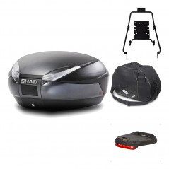 SHAD Baul trasero + herraje montaje accesorios SH48 DARK GREY PREMIUM KIT-189941
