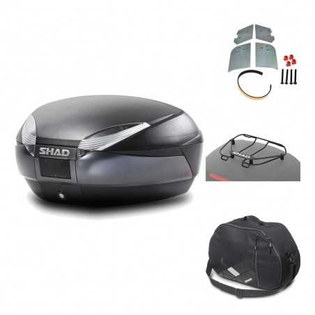 SHAD Baul trasero + herraje montaje accesorios SH48 DARK GREY PREMIUM KIT-189896
