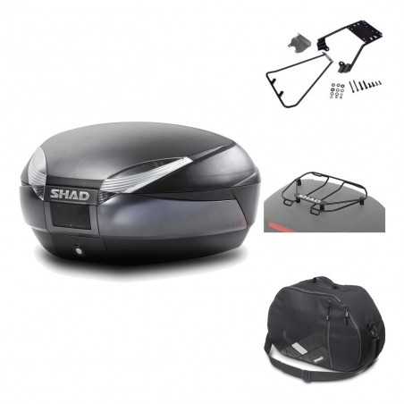 SHAD Baul trasero + herraje montaje accesorios SH48 DARK GREY PREMIUM KIT-189744