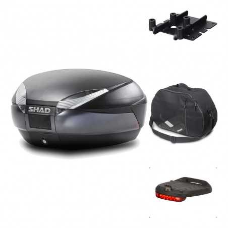 SHAD Baul trasero + herraje montaje accesorios SH48 DARK GREY PREMIUM KIT-189693