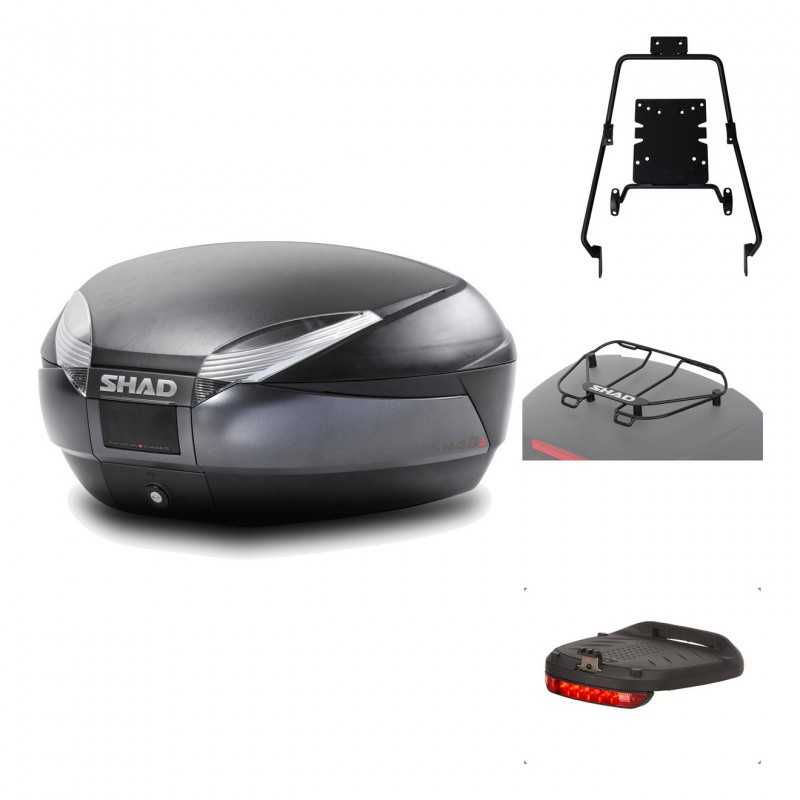SHAD Baul trasero + herraje montaje accesorios SH48 DARK GREY PREMIUM KIT-189943