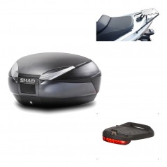 SHAD Baul trasero + herraje montaje luz de freno SH48 DARK GREY PREMIUM KIT-189995