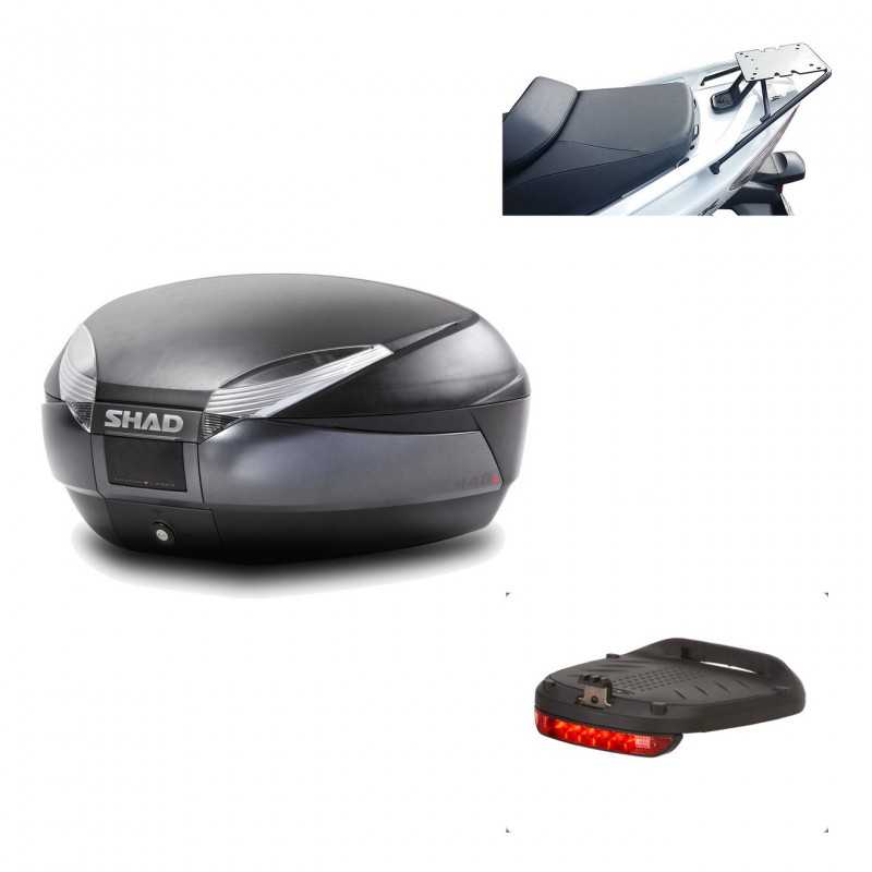 SHAD Baul trasero + herraje montaje luz de freno SH48 DARK GREY PREMIUM KIT-189995