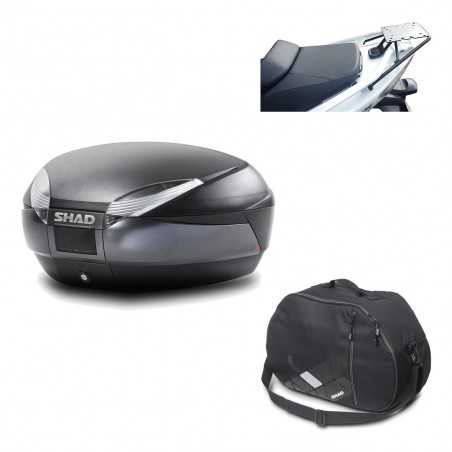 SHAD Baul trasero + herraje montaje bolsa interna SH48 DARK GREY PREMIUM KIT-189996