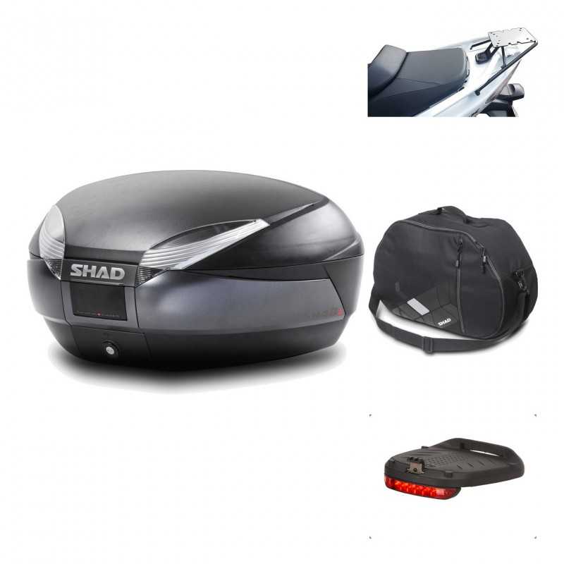 SHAD Baul trasero + herraje montaje accesorios SH48 DARK GREY PREMIUM KIT-189997