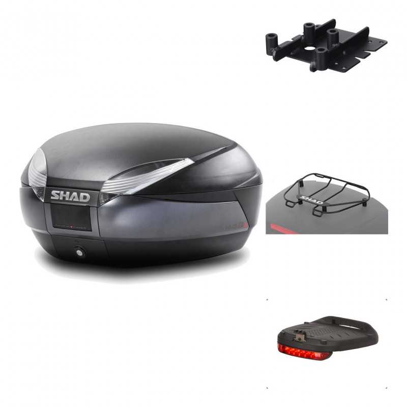 SHAD Baul trasero + herraje montaje accesorios SH48 DARK GREY PREMIUM KIT-189695