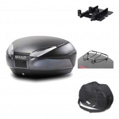 SHAD Baul trasero + herraje montaje accesorios SH48 DARK GREY PREMIUM KIT-189696