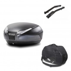 SHAD Baul trasero + herraje montaje bolsa interna SH48 DARK GREY PREMIUM KIT-189900