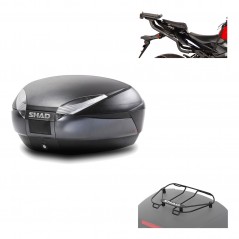 SHAD Baul trasero + herraje montaje parrilla portabultos superior SH48 DARK GREY PREMIUM KIT-189750