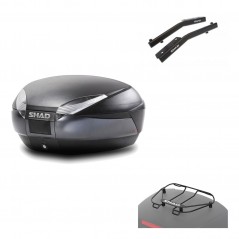 SHAD Baul trasero + herraje montaje parrilla portabultos superior SH48 DARK GREY PREMIUM KIT-189902