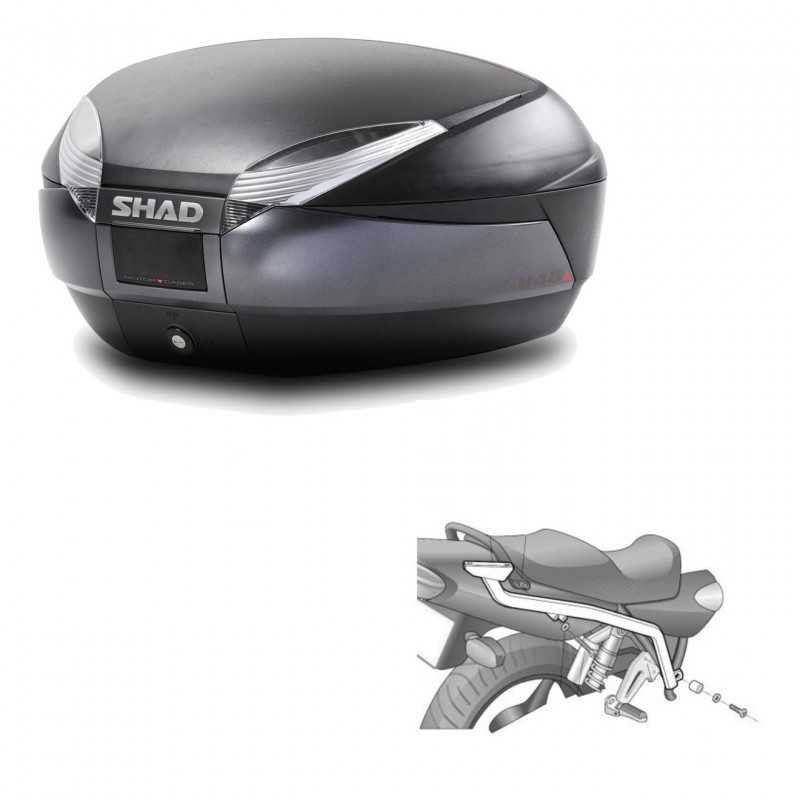 SHAD Baul trasero + herraje montaje SH48 DARK GREY PREMIUM KIT-190002