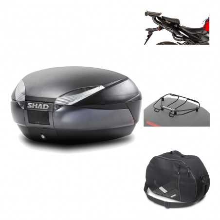 SHAD Baul trasero + herraje montaje accesorios SH48 DARK GREY PREMIUM KIT-189752