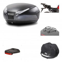 SHAD Baul trasero + herraje montaje accesorios SH48 DARK GREY PREMIUM KIT-189753