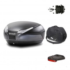 SHAD Baul trasero + herraje montaje accesorios SH48 DARK GREY PREMIUM KIT-189701