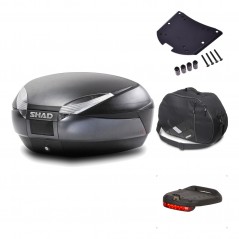 SHAD Baul trasero + herraje montaje accesorios SH48 DARK GREY PREMIUM KIT-189805
