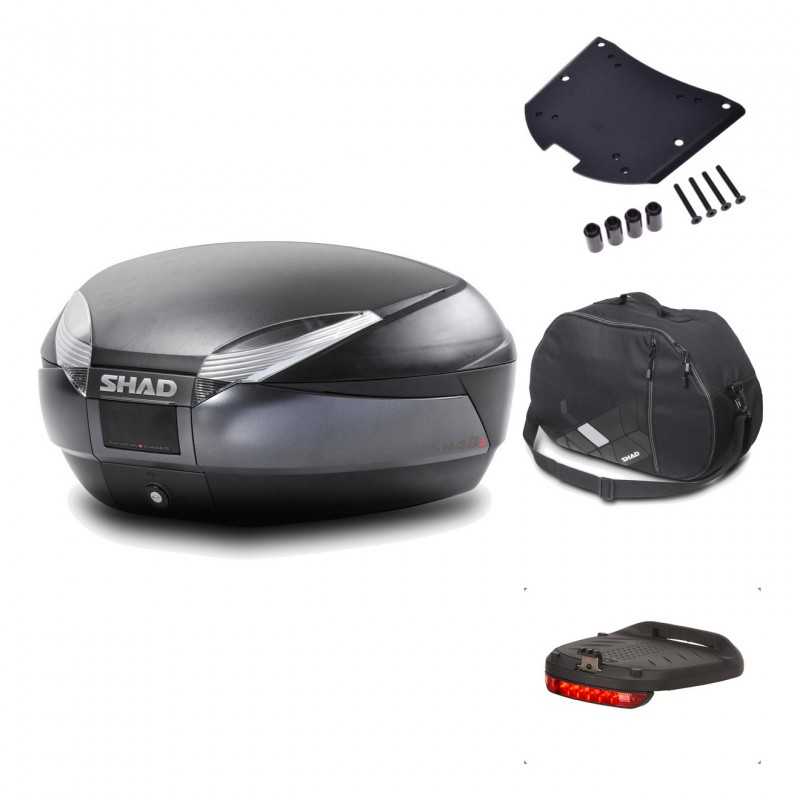 SHAD Baul trasero + herraje montaje accesorios SH48 DARK GREY PREMIUM KIT-189805