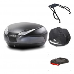 SHAD Baul trasero + herraje montaje accesorios SH48 DARK GREY PREMIUM KIT-190053