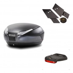 SHAD Baul trasero + herraje montaje luz de freno SH48 DARK GREY PREMIUM KIT-189859