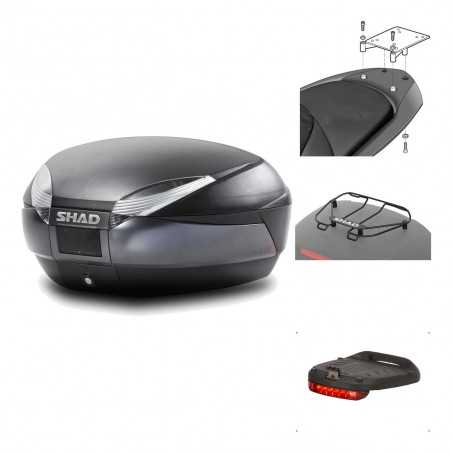 SHAD Baul trasero + herraje montaje accesorios SH48 DARK GREY PREMIUM KIT-189951