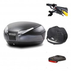 SHAD Baul trasero + herraje montaje accesorios SH48 DARK GREY PREMIUM KIT-190101