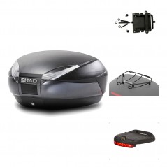 SHAD Baul trasero + herraje montaje accesorios SH48 DARK GREY PREMIUM KIT-189703