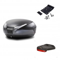 SHAD Baul trasero + herraje montaje luz de freno SH48 DARK GREY PREMIUM KIT-189907
