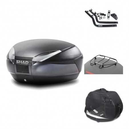 SHAD Baul trasero + herraje montaje accesorios SH48 DARK GREY PREMIUM KIT-189656