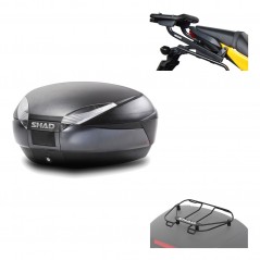 SHAD Baul trasero + herraje montaje parrilla portabultos superior SH48 DARK GREY PREMIUM KIT-190102