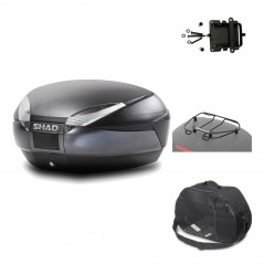SHAD Baul trasero + herraje montaje accesorios SH48 DARK GREY PREMIUM KIT-189704