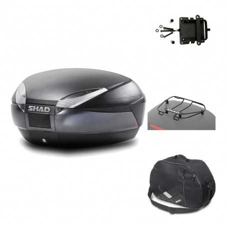 SHAD Baul trasero + herraje montaje accesorios SH48 DARK GREY PREMIUM KIT-189704