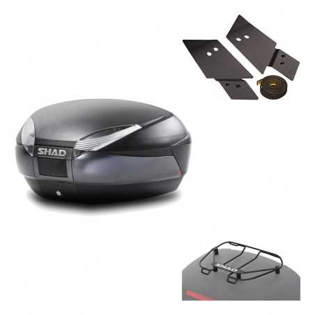 SHAD Baul trasero + herraje montaje parrilla portabultos superior SH48 DARK GREY PREMIUM KIT-189862