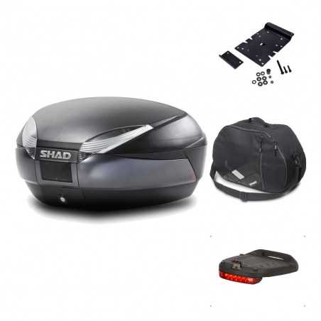 SHAD Baul trasero + herraje montaje accesorios SH48 DARK GREY PREMIUM KIT-189909