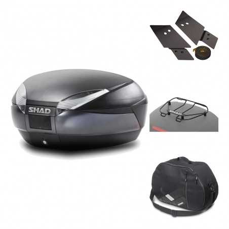 SHAD Baul trasero + herraje montaje accesorios SH48 DARK GREY PREMIUM KIT-189864