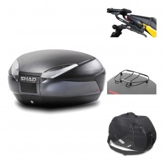 SHAD Baul trasero + herraje montaje accesorios SH48 DARK GREY PREMIUM KIT-190104