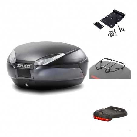 SHAD Baul trasero + herraje montaje accesorios SH48 DARK GREY PREMIUM KIT-189911