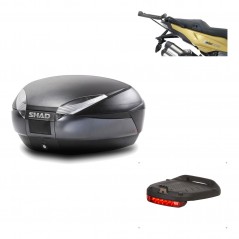 SHAD Baul trasero + herraje montaje luz de freno SH48 DARK GREY PREMIUM KIT-189811
