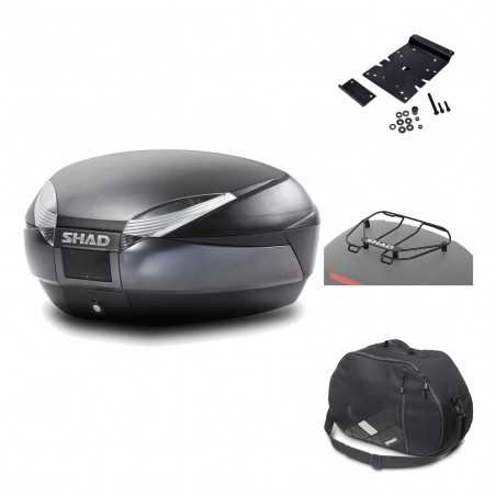 SHAD Baul trasero + herraje montaje accesorios SH48 DARK GREY PREMIUM KIT-189912
