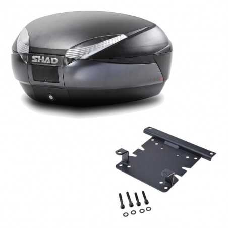 SHAD Baul trasero + herraje montaje SH48 DARK GREY PREMIUM KIT-189866